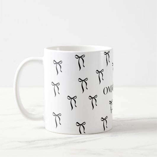 Minimalist Black Bow Pattern Coffee Mug コーヒーマグカップ (左)