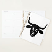 Minimalist Black Bull Head Ox Silhouette プランナー手帳 (ディスプレー)