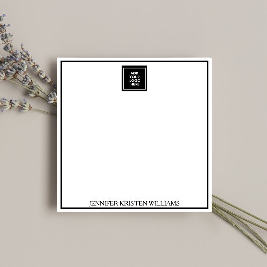 Minimalist Black Business Logo Personalized  ノートカード