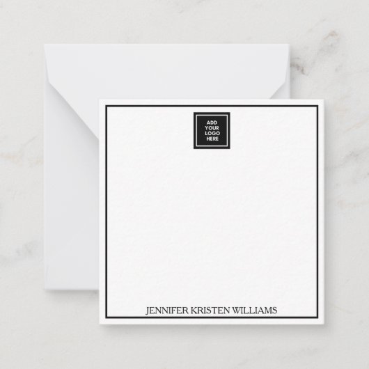Minimalist Black Business Logo Personalized  ノートカード (正面)