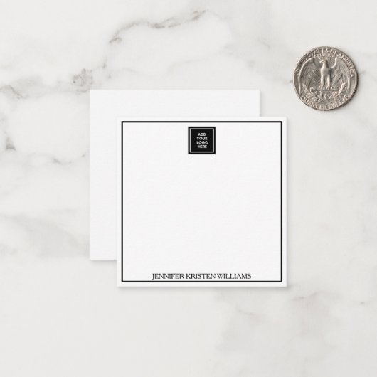 Minimalist Black Business Logo Personalized  ノートカード (正面/裏面インサイチュ)