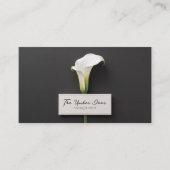 Minimalist Black Calla Lily Elegant Modern Floral 名刺 (正面)