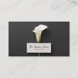 Minimalist Black Calla Lily Elegant Modern Floral 名刺