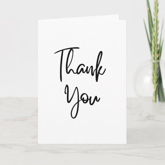 Minimalist Black Calligraphy Thank You Card カード (正面)