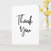 Minimalist Black Calligraphy Thank You Card カード (黄色い花)