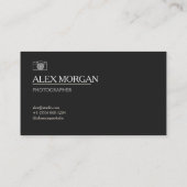 Minimalist Black Camera Logo Photographer Double-S 名刺 (裏面)