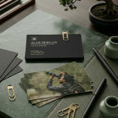 Minimalist Black Camera Logo Photographer Double-S 名刺
