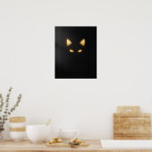 Minimalist Black Cat Art Print ポスター (キッチン)