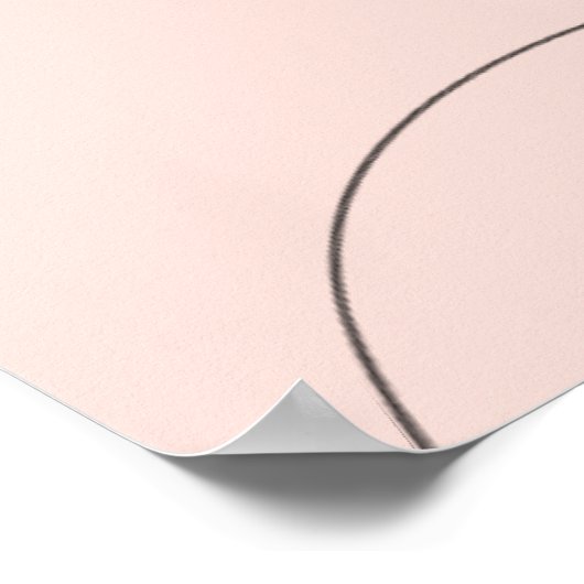 Minimalist Black Cat Boho Organic Shape ポスター (角)