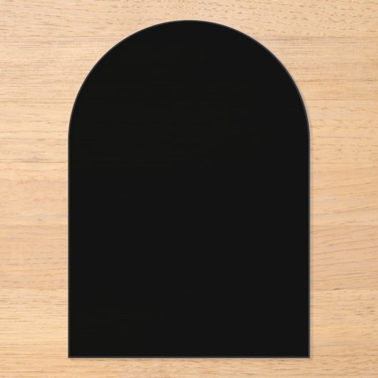 Minimalist Black Cat Silhouette  アクリル招待状 (正面)