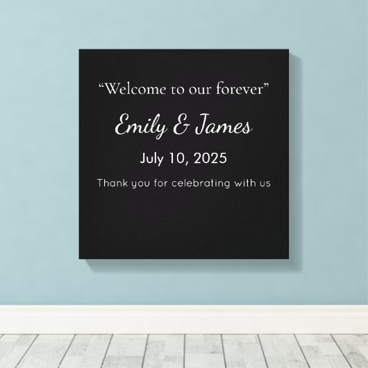 Minimalist Black Cat Silhouette  キャンバスプリント (インサイチュ (ウッドフロア))