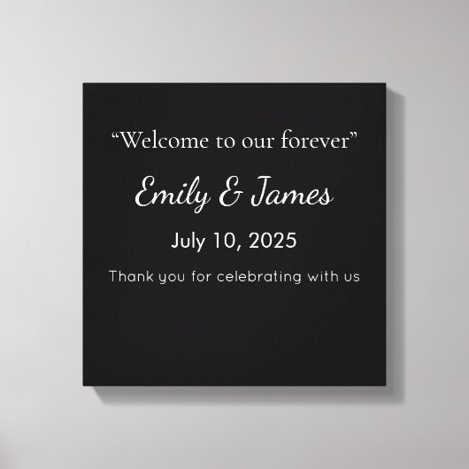 Minimalist Black Cat Silhouette キャンバスプリント (正面)