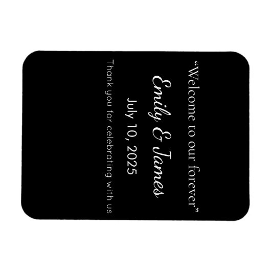 Minimalist Black Cat Silhouette  マグネット (横)