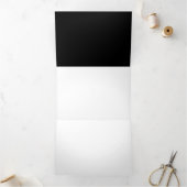 Minimalist Black Cat Silhouette 三つ折り招待状 (内部)