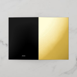 Minimalist Black Cat Silhouette  箔グリーティングカード