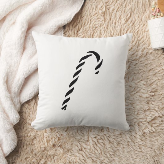 Minimalist Black Christmas Candy cane クッション (ブランケット)