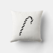 Minimalist Black Christmas Candy cane クッション (裏面)