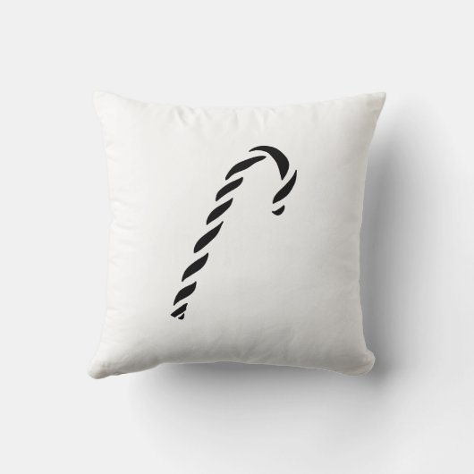 Minimalist Black Christmas Candy cane クッション (裏面)