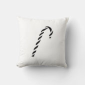 Minimalist Black Christmas Candy cane クッション (正面)
