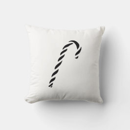 Minimalist Black Christmas Candy cane クッション