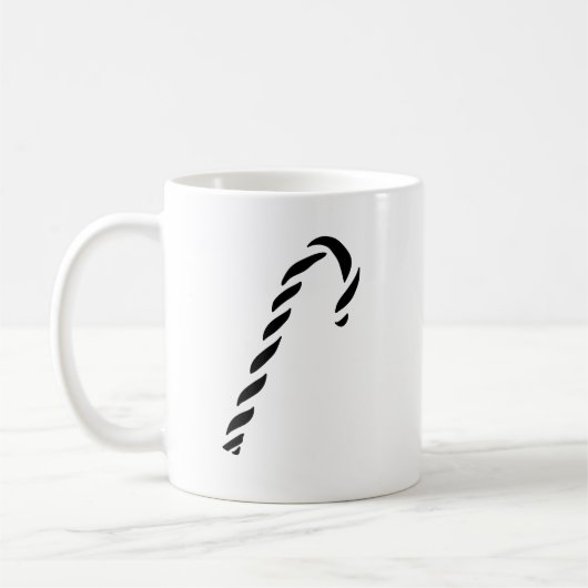 Minimalist Black Christmas Candy cane コーヒーマグカップ (左)