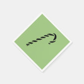 Minimalist Black Christmas Candy cane スタンダードカクテルナプキン (角)