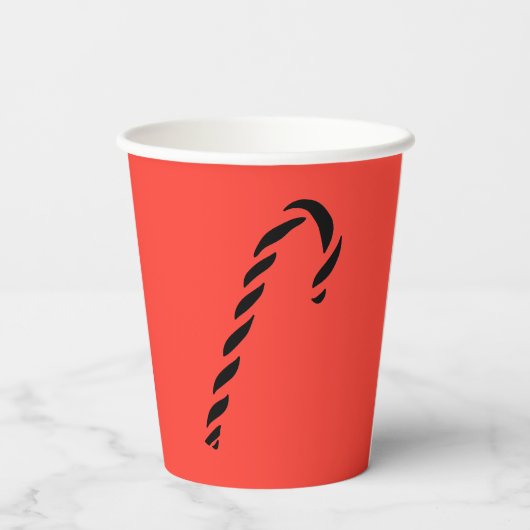 Minimalist Black Christmas Candy cane 紙コップ (裏面)