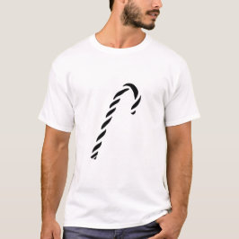 Minimalist Black Christmas Candy cane Tシャツ