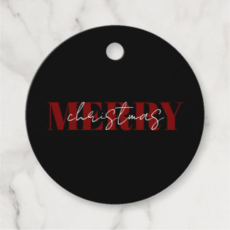 Minimalist Black Christmas Gift Tag フェイバータグ
