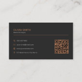 Minimalist Black Copper Geometric QR Code 名刺 (裏面)