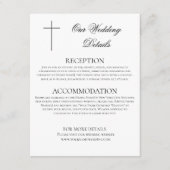 MINIMALIST Black Cross Wedding Details Christian エンクロージャーカード (正面)