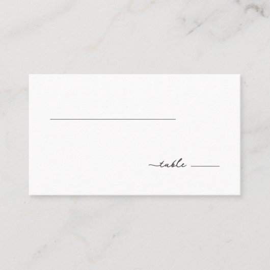 Minimalist Black Cursive Table Sign プレイスカード (正面)
