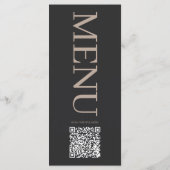 Minimalist Black Dark Restaurant Or Wedding Menu プログラム (裏面)