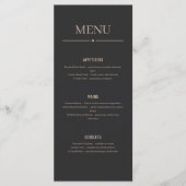 Minimalist Black Dark Restaurant Or Wedding Menu プログラム (正面)