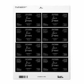 Minimalist Black Dropper Bottle Label ラベル (フルシート)