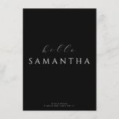 Minimalist Black Elegant Guest Place card and メニュー (正面)