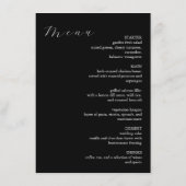 Minimalist Black Elegant Guest Place card and メニュー (裏面)