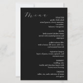 Minimalist Black Elegant Guest Place card and Menu (裏面)