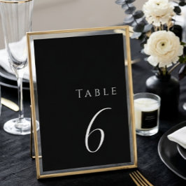 Minimalist Black Elegant Modern Wedding  テーブルナンバー