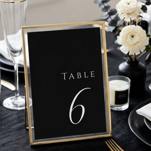 Minimalist Black Elegant Modern Wedding  テーブルナンバー