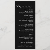 Minimalist Black Elegant Wedding Dinner メニュー (正面)