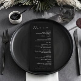 Minimalist Black Elegant Wedding Dinner メニュー