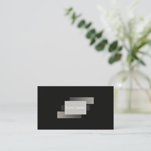 Minimalist Black Geometric Overlap Abstract Modern 名刺 (スタンド正面)