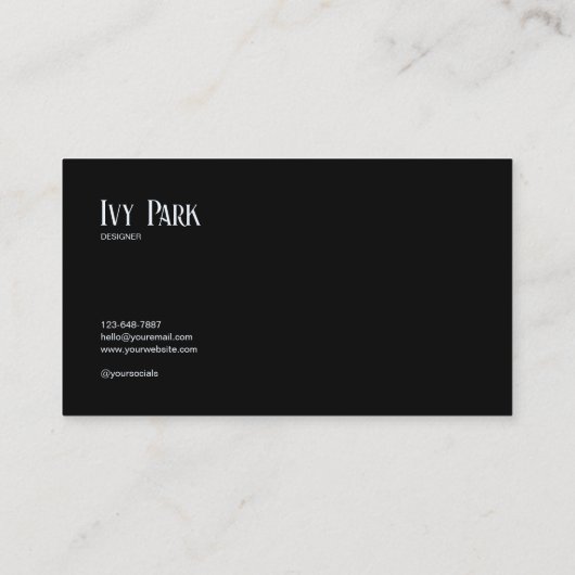 Minimalist Black Geometric Overlap Abstract Modern 名刺 (裏面)