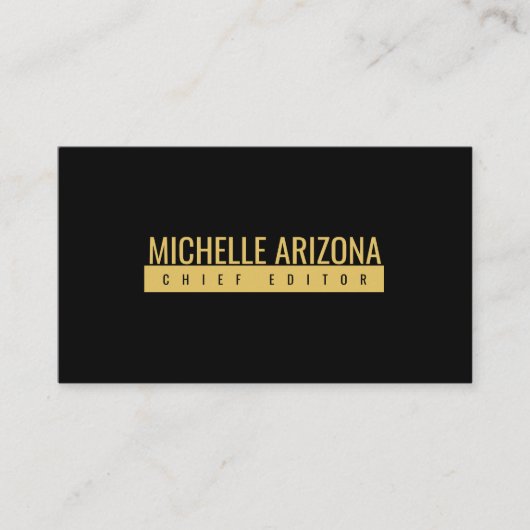 Minimalist Black & Gold Color Professional Modern  エンクロージャーカード (正面)