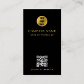 Minimalist Black Gold QR Code  名刺 (正面)