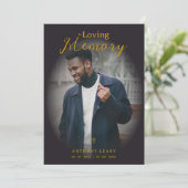 Minimalist Black Gradient Overlay Photo Funeral 招待状 (スタンド正面)