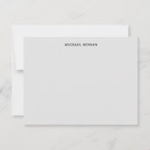 Minimalist Black Gray Grid Monogram Professional ノートカード (正面)