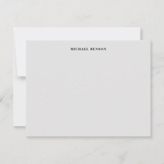 Minimalist Black Gray Grid Monogram Professional ノートカード (正面)