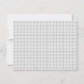 Minimalist Black Gray Grid Monogram Professional ノートカード (裏面)